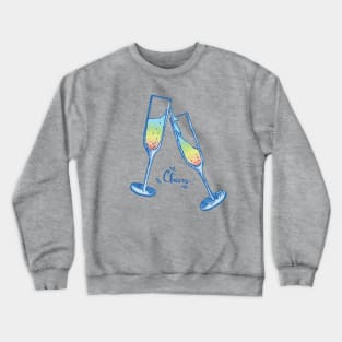 Champagne cheers new-year party Crewneck Sweatshirt